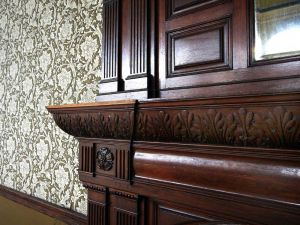 One of the six original fireplaces in the Ballroom, these were bricked round in late 2007 for protection.